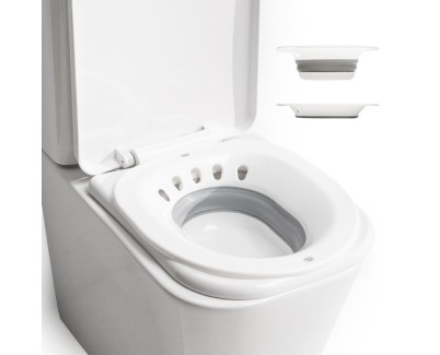 Innovagoods Fopobi Bide Plegable para Inodoro - Soporta hasta 140kg - Orificio para Colgar - Plegable - Facil Limpieza - 36x38.5x13.5cm - Color Blanco