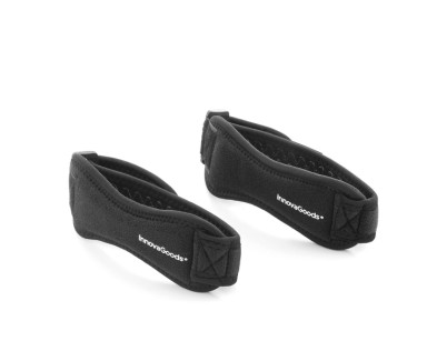 Innovagoods Forcnee Banda de Sujecion para Rotula - Soporte Deportivo - Ajustable con Velcro - Antideslizante - Incluye 2 Unidades - Color Negro