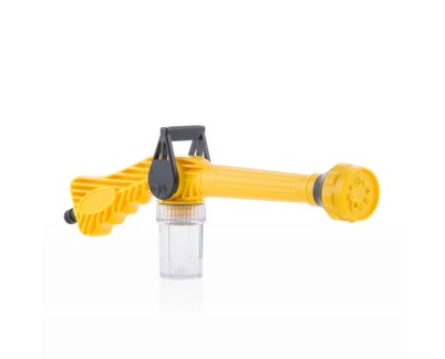 Innovagoods Forzater Pistola de Agua a Presion - 8 Tipos de Chorro - Deposito de 100ml - Multifuncion - 41x15x5.5cm - Color Amarillo