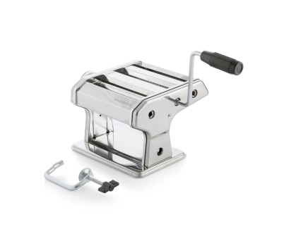 Innovagoods Frashta Maquina para Pasta - Cuerpo de Metal - Multifuncion - 3 Formas Diferentes - Grosor Regulable - Facil Limpieza - Compacto - Desmontable - 21x13.5x19.5cm - Color Plateado