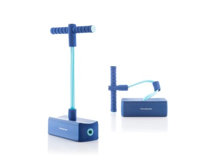 Innovagoods Funp Pogo Saltarin de Goma - Soporta hasta 70kg - Antideslizante - Sonido de Pitido - 55x24x11cm - Color Azul