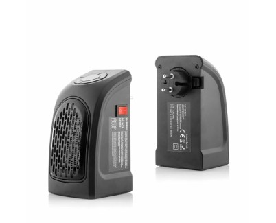 Innovagoods Heatpod Mini Calefactor Portatil - Potencia 400W - 2 Velocidades - Pantalla LED - Temperatura Regulable - Temporizador - Bajo Consumo - 8.5x16x12.5cm - Color Negro