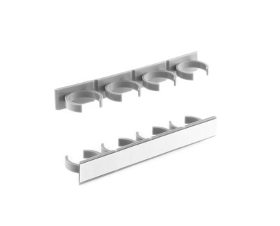 Innovagoods Jarlock Pack de 5 Organizador de Especias - 4 Soportes por Organizador - Divisible - Adhesivo Nano PU Gel - 20.2x2.4x3.8cm - Color Gris