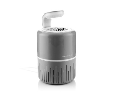 Innovagoods KL Drain Lampara USB Antimosquitos por Succion - ABS - Ecofriendly - Alcance hasta 40m2 - Deposito Extraible - Bajo Consumo - Color Gris y Blanco