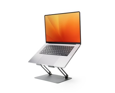 Innovagoods Lastan Soporte para Portatil hasta 18\" - Regulable en Altura - Angulo Ajustable - Antideslizante - Ligero - Plegable - 26.5x22x4.5cm - Color Gris