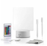 Innovagoods Lemo Tablero de Notas y Mensajes LED - Incluye Cable USB - RGB de Intesidad Regulable - Mando a Distancia - 15x19x9.5cm. - Color Gris