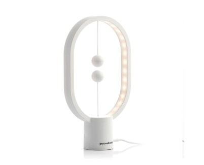 Innovagoods Magilum Lampara de Equilibrio con Interruptor Magnetico - Potencia 3W - Incluye Cable USB de 118cm - Luz LED Calida 2700K - 100 Lumenes - 14x24.8x5.5cm - Color Blanco