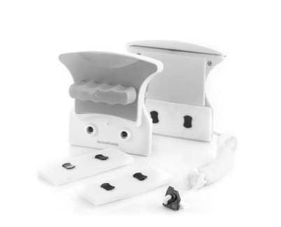 Innovagoods Magly Limpiacristales Magnetico - Iman Potente - Facil de Usar - Incluye Recambios - Seguridad Anticaida - Ventanas hasta 8mm - Ergonomico - 12x5.5x11cm - Color Gris y Blanco