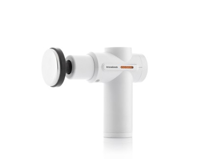 Innovagoods Masajeador Pistola de Masaje Muscular con Calor y Frio - 6 Cabezales Intercambiables - 6 Velocidades - Pantalla LCD - Recargable por USB