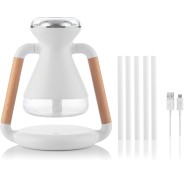 Innovagoods Misvolt Humidificador Difusor de Aromas 3 en 1 - Cargador Inalambrico - Deposito de 230ml - Silencioso - Incluye Cable USB - Apagado Automatico - 15x17x11cm - Color Blanco