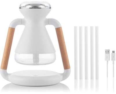 Innovagoods Misvolt Humidificador Difusor de Aromas 3 en 1 - Cargador Inalambrico - Deposito de 230ml - Silencioso - Incluye Cable USB - Apagado Automatico - 15x17x11cm - Color Blanco