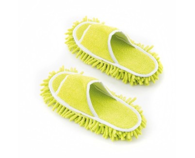 Innovagoods Mop&Go Zapatillas Mopa - Suelas con Velcro Extraibles - Facil Limpieza - Talla Unica 35-43 - Unisex - 27x11x4cm - Color Amarillo