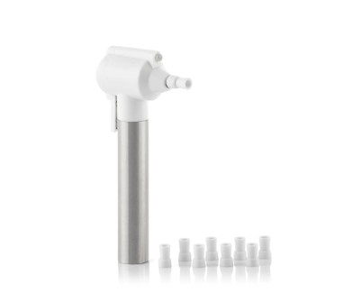 Innovagoods Pearlsher Blanqueador y Pulidor Dental Inalambrico - Luz LED - Acero Inoxidable - Multifuncion - Facil Limpieza - Cabezal Rotatorio - 9 Puntas de Goma - 6.5x13x2.5cm - Color Blanco