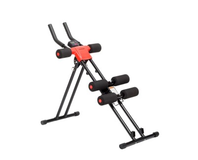 Innovagoods Plawer Maquina de Abdominales Plegable con Guia de Ejercicios - Multifuncion - Pantalla LCD - Plegable y Antideslizante - Color Negro Rojo