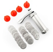 Innovagoods Prekies Maquina para Masa de Galletas 2 en 1 - Manga Pastelera - Incluye Plantillas - Facil Limpieza - Mango Ergonomico - Desmontable - Incluye Receta - 14x21.5x5.9cm - Color Gris