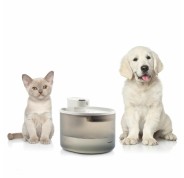 Innovagoods Refopet Fuente para Mascotas con Sensor de Movimiento - Capacidad 3L - Silenciosa - Recargable con USB-C - Incluye Filtros - Facil Limpieza - 20.7x17.5x17.7cm - Color Blanco y Gris