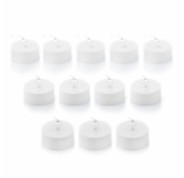 Innovagoods Romandle Pack de 12 Velas de Te LED - Luz Calida - Efecto Llama - Duracion hasta 75min - Pack de 2 Set de Velas de Te LED - 3.7x3.5cm - Color Blanco