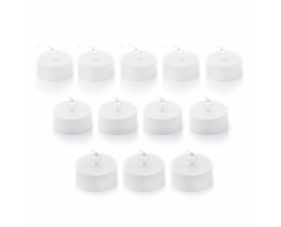 Innovagoods Romandle Pack de 12 Velas de Te LED - Luz Calida - Efecto Llama - Duracion hasta 75min - Pack de 2 Set de Velas de Te LED - 3.7x3.5cm - Color Blanco