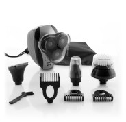 Innovagoods Shavestyler Afeitadora 5 en 1 - Autonomia 45min - Bateria 600mAh - IPX7 - Recargable - Acero Inoxidable - Multifuncion - Cabezales Incluidos - Incluye Peines Guia - 6x9x8cm - Color Negro