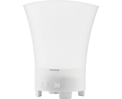 Innovagoods Sonice Cubitera con Altavoz 3 en 1 - Bluetooth - Autonomia 4h - Cable USB Incluido - Bateria 1200mAh - IPX4 - Luz LED RGB - Recargable - Multifuncion - 24.5x29x23.5cm - Color Blanco
