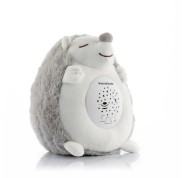 Innovagoods Spikey Erizo de Peluche con Ruido Blanco y Proyector Quitamiedos - Luz LED RGB - Apagado Automatico - Estrellas y Lunas en el Techo - 16x19x15cm - Color Blanco y Gris