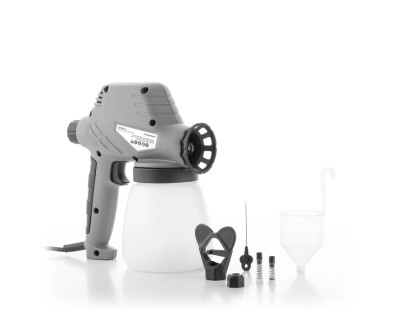 Innovagoods Spraint+ Pistola para Pintar Electrica - 80W - Boquilla de 0.8mm - Deposito de 800ml - Cable 2m - Incluye Accesorios - Flujo Maximo 300ml/min - 21x22.5x12cm - Color Gris