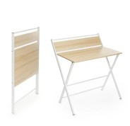 Innovagoods Tablezy Escritorio Plegable con Estante - Facil de Transportar y Guardar - Soporta hasta 50kg - Facil Limpieza - 84x97x60cm - Color Marron