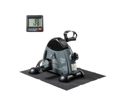 Innovagoods Velora 2100 Pedaleador Estatico para Piernas y Brazos - Contador Digital LCD - Resistencia Ajustable - Esterilla Antideslizante - Soporta 100kg - 35x31x39cm - Color Gris y Negro