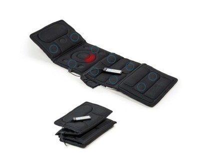 Innovagoods Vhemat Colchon de Masaje por Vibracion - 10 Motores Vibratorios - Funcion Calor - 5 Modos - Plegable - Ergonomico - Soporta hasta 150kg - 156x54cm - Color Negro