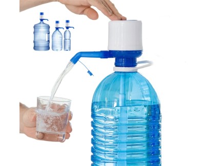 Innovagoods Watler Dispensador de Agua XL para Garrafas hasta 12L - Polipropileno - Libre de BPA - Sistema Antigoteo - Incluye 3 Tubos y Adaptador - 8x16.5x18cm - Color Blanco y Azul