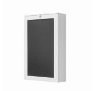 Innovagoods Woldy Escritorio Plegable de Pared - Incluye Accesorios de Montaje - Pizarra de 40X68cm - Corcho Interior 40X14cm - Estanteria Interior - 50x155x93cm - Color Blanco