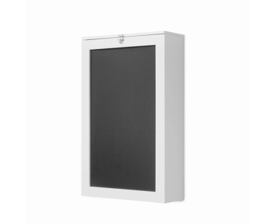 Innovagoods Woldy Escritorio Plegable de Pared - Incluye Accesorios de Montaje - Pizarra de 40X68cm - Corcho Interior 40X14cm - Estanteria Interior - 50x155x93cm - Color Blanco