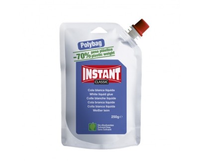 Instant Classic Cola Blanca 250gr en Formato Polybag - Apto para Uso Infantil y/o Domestico - Sin Disolventes - Color Blanco