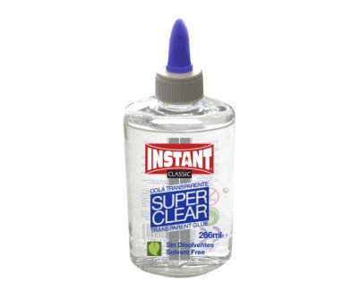 Instant Classic Super Clear Cola Transparente 266ml - Apto para Uso Infantil y/o Domestico - Sin Disolventes - Transparente