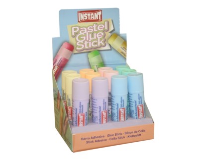 Instant Pastel Barra de Pegamento 20grs - Apto para Uso Infantil y/o Domestico - Lavable - Sin Disolventes - Colores Surtidos