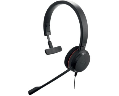 Jabra Evolve 20 Auricular Monoaural con Microfono USB - Cancelacion de Ruido - Diadema Ajustable - Controles en Cable - Color Negro