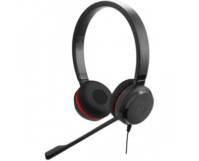 Jabra Evolve 30 UC Auriculares con Microfono - Conectividad Flexible USB o 3.5mm - Cancelacion de Ruido - Diadema Ajustable - Controles en Cable - Color Negro