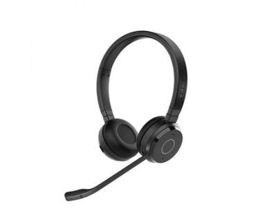 Jabra Evolve 65 TE UC Stereo Auriculares con Microfono Bluetooth - Cancelacion de Ruido - Autonomia hasta 12h - Diadema Ajustable - Controles en Auricular - Color Negro