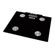 Jocca Bascula de Baño Mide Grasa - Pantalla LCD - 10 Memorias - Plataforma de Cristal - Peso Max. 150kg - Auto Apagado
