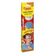 Jovi Adventure Estuche de 3 Botes 8ml Maquillaje Crema + Accesorios - Hipoalergenico - Facil Aplicacion - Base Grasa - Elimina sin Agua - Incluye Esponja y Pincel - Color Surtido