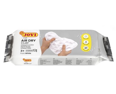 Jovi Air Dry Pasta para Modelar 1000gr - Endurecible al Aire - Tacto Fresco - Facil de Moldear - Multi-Superficie - Secado en 24H - Acabado Fino - Color Blanco
