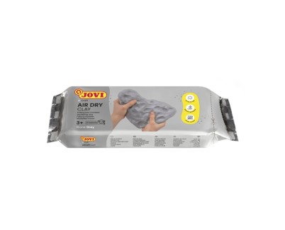 Jovi Air Dry Pasta para Modelar 250gr - Endurecible al Aire - Tacto Fresco - Facil de Moldear - Multi-Superficie - Secado en 24H - Acabado Fino - Color Gris