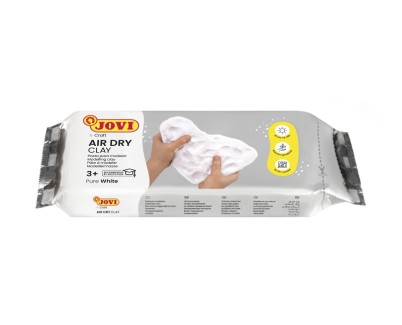 Jovi Air Dry Pasta para Modelar 500gr - Endurecible al Aire - Tacto Fresco - Facil de Moldear - Multi-Superficie - Secado en 24H - Acabado Fino - Color Blanco