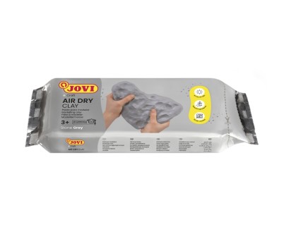 Jovi Air Dry Pasta para Modelar 500gr - Endurecible al Aire - Tacto Fresco - Facil de Moldear - Multi-Superficie - Secado en 24H - Acabado Fino - Color Gris