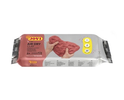 Jovi Air Dry Pasta para Modelar 500gr - Endurecible al Aire - Tacto Fresco - Facil de Moldear - Multi-Superficie - Secado en 24H - Acabado Fino - Color Terracota
