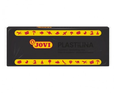 Jovi Caja de 15 Pastillas de Plastilina 150gr - Pasta de Modelar Vegetal - No Se Seca - sin Gluten - Inocua y No Toxica - Facil de Moldear - Ideal para Figuras Voluminosas - Color Negro