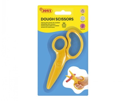 Jovi Dough Scissors Tijeras para Pasta de Modelar - Uso Infantil - Tambien Corta Papel - Color Amarillo