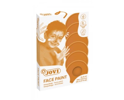 Jovi Estuche de 6 Botes 8ml Maquillaje Crema - Hipoalergenico - Base Grasa - Facil Aplicacion - Gran Cobertura - sin Parabenos - Facil de Retirar - Color Naranja