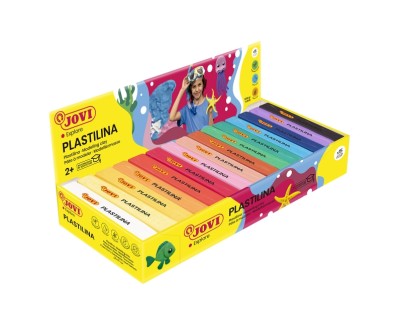 Jovi Expositor de 15 Pastillas de Plastilina 150gr - Muy Moldeable - No Se Seca - Sin Gluten - Colores Surtidos