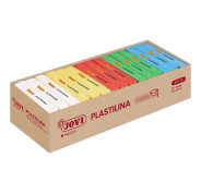 Jovi Expositor de 15 Pastillas de Plastilina 350gr Colores Basicos - 100% Vegetal - Muy Moldeable - No Se Seca - Color Surtido